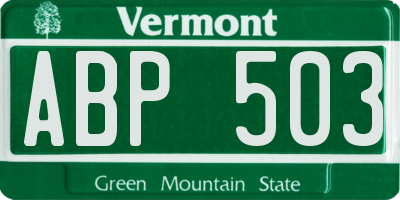 VT license plate ABP503