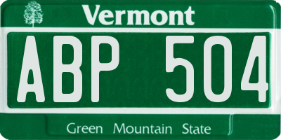 VT license plate ABP504