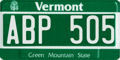 VT license plate ABP505