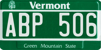 VT license plate ABP506