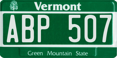 VT license plate ABP507