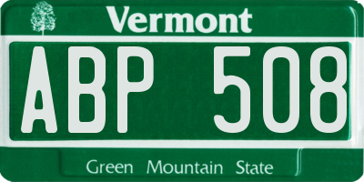 VT license plate ABP508