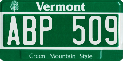 VT license plate ABP509