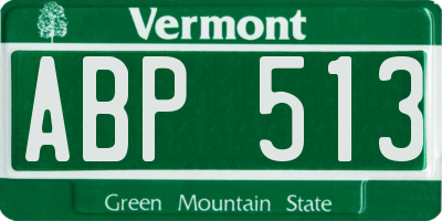 VT license plate ABP513