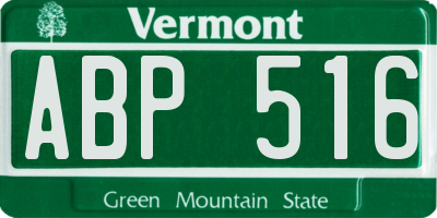 VT license plate ABP516