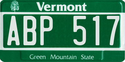 VT license plate ABP517