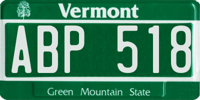 VT license plate ABP518