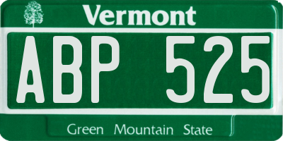 VT license plate ABP525