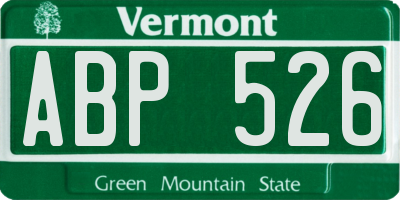 VT license plate ABP526