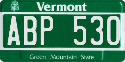 VT license plate ABP530