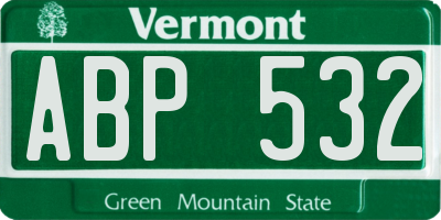 VT license plate ABP532