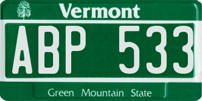 VT license plate ABP533