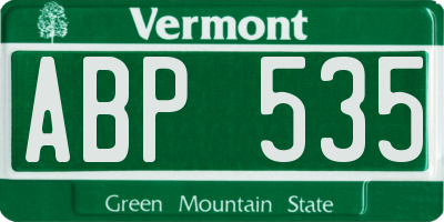 VT license plate ABP535