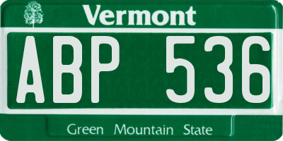 VT license plate ABP536