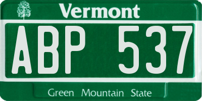 VT license plate ABP537