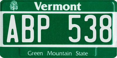 VT license plate ABP538