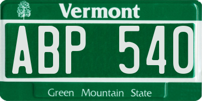 VT license plate ABP540