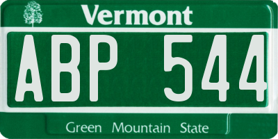 VT license plate ABP544