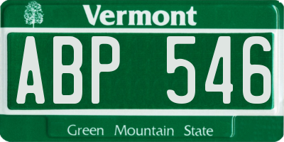 VT license plate ABP546