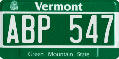 VT license plate ABP547