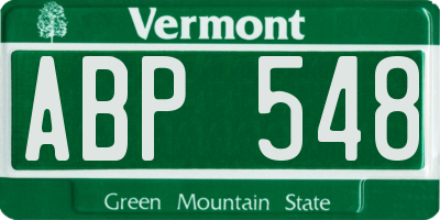 VT license plate ABP548