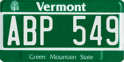 VT license plate ABP549