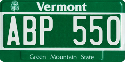 VT license plate ABP550