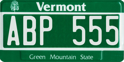 VT license plate ABP555