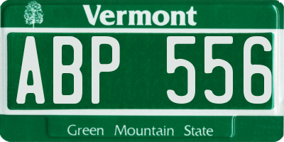 VT license plate ABP556