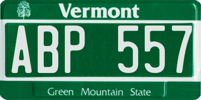 VT license plate ABP557