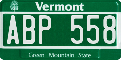 VT license plate ABP558