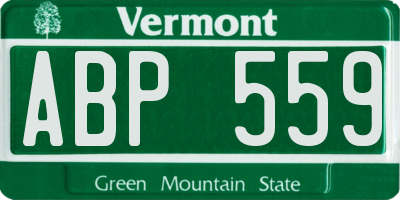 VT license plate ABP559