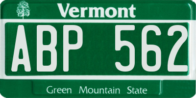 VT license plate ABP562