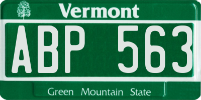 VT license plate ABP563