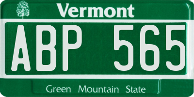 VT license plate ABP565