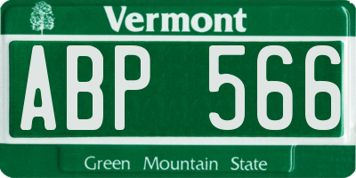 VT license plate ABP566