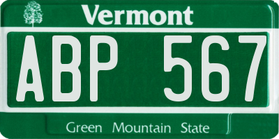 VT license plate ABP567