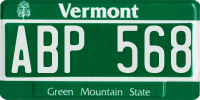 VT license plate ABP568