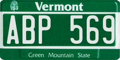 VT license plate ABP569