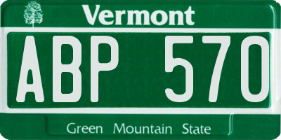 VT license plate ABP570