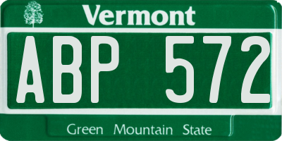 VT license plate ABP572