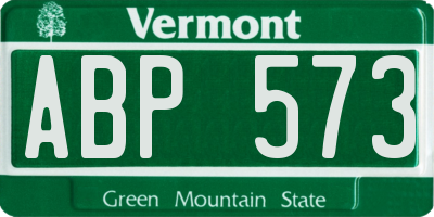 VT license plate ABP573