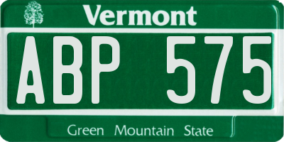 VT license plate ABP575