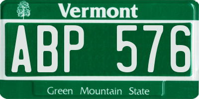 VT license plate ABP576