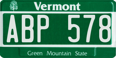 VT license plate ABP578