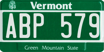 VT license plate ABP579