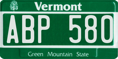 VT license plate ABP580