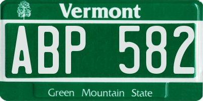 VT license plate ABP582