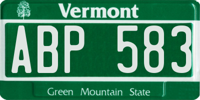 VT license plate ABP583