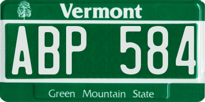 VT license plate ABP584